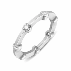 18ct Matte White Gold 0.35ct Diamond Seven Stone Eternity Ring D