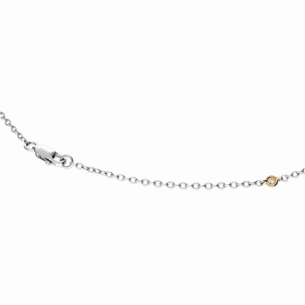 18ct White and Rose Gold Diamond Long Necklet D