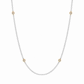 18ct White and Rose Gold Diamond Necklet D