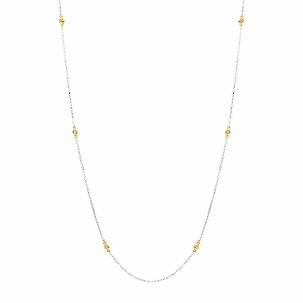 18ct White and Yellow Gold Diamond Necklet