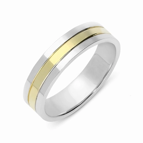 18ct White and Yellow Gold Wedding Ring