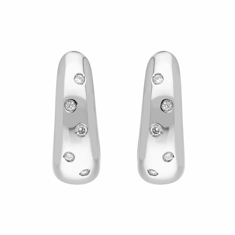 18ct White Gold 0.10ct Diamond Hoop Earrings