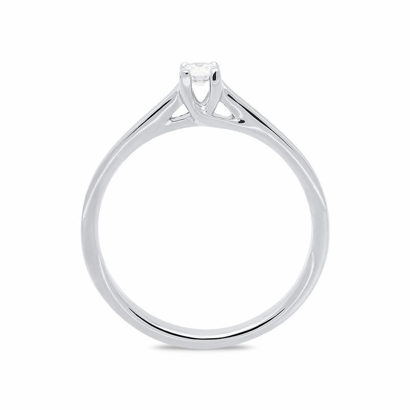 18ct White Gold 0.11ct Brilliant Cut Diamond Solitaire Ring