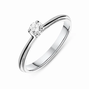 18ct White Gold 0.15ct Diamond Brilliant Cut Solitaire Ring