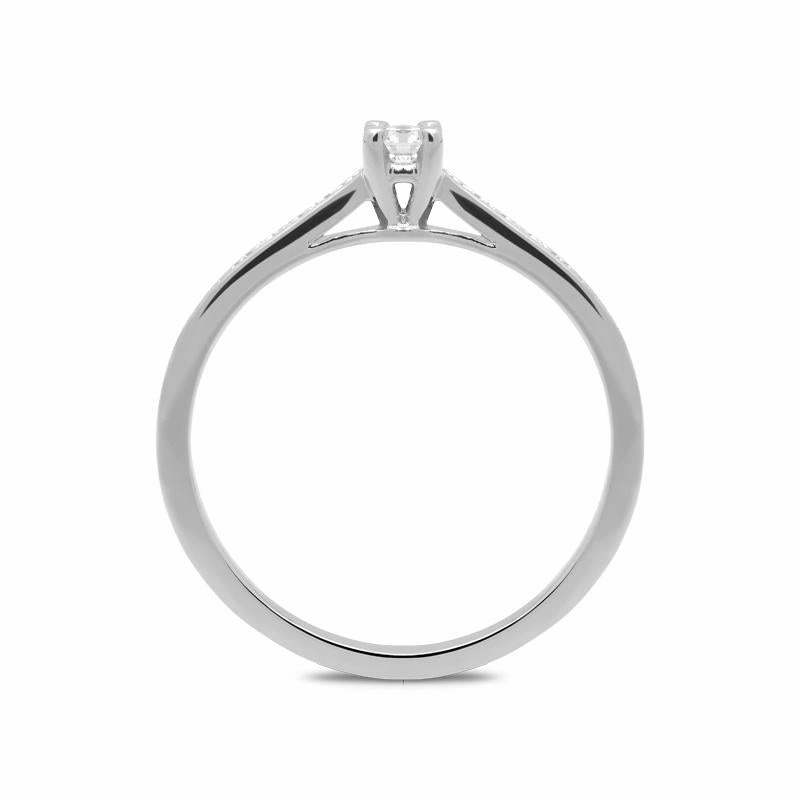 18ct White Gold 0.15ct Diamond Channel Set Solitaire Ring