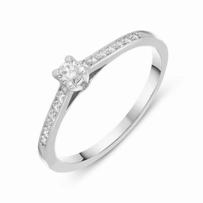 18ct White Gold 0.15ct Diamond Channel Set Solitaire Ring