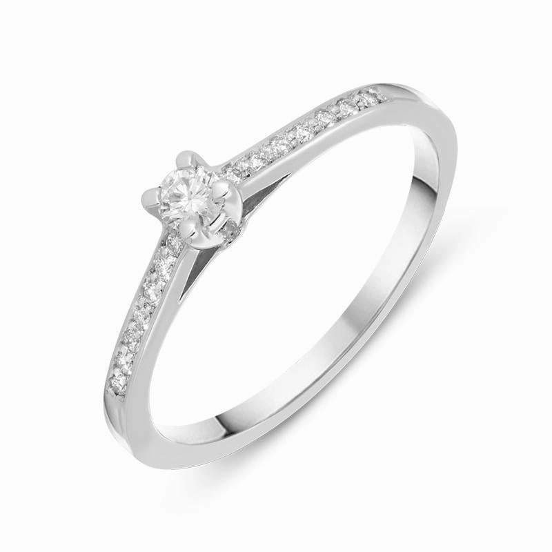 18ct White Gold 0.15ct Diamond Channel Set Solitaire Ring