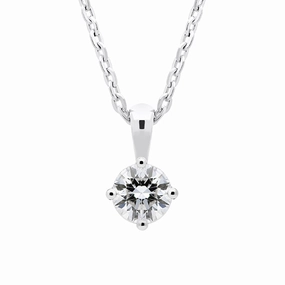 18ct White Gold 0.15ct Diamond Solitaire Necklace D