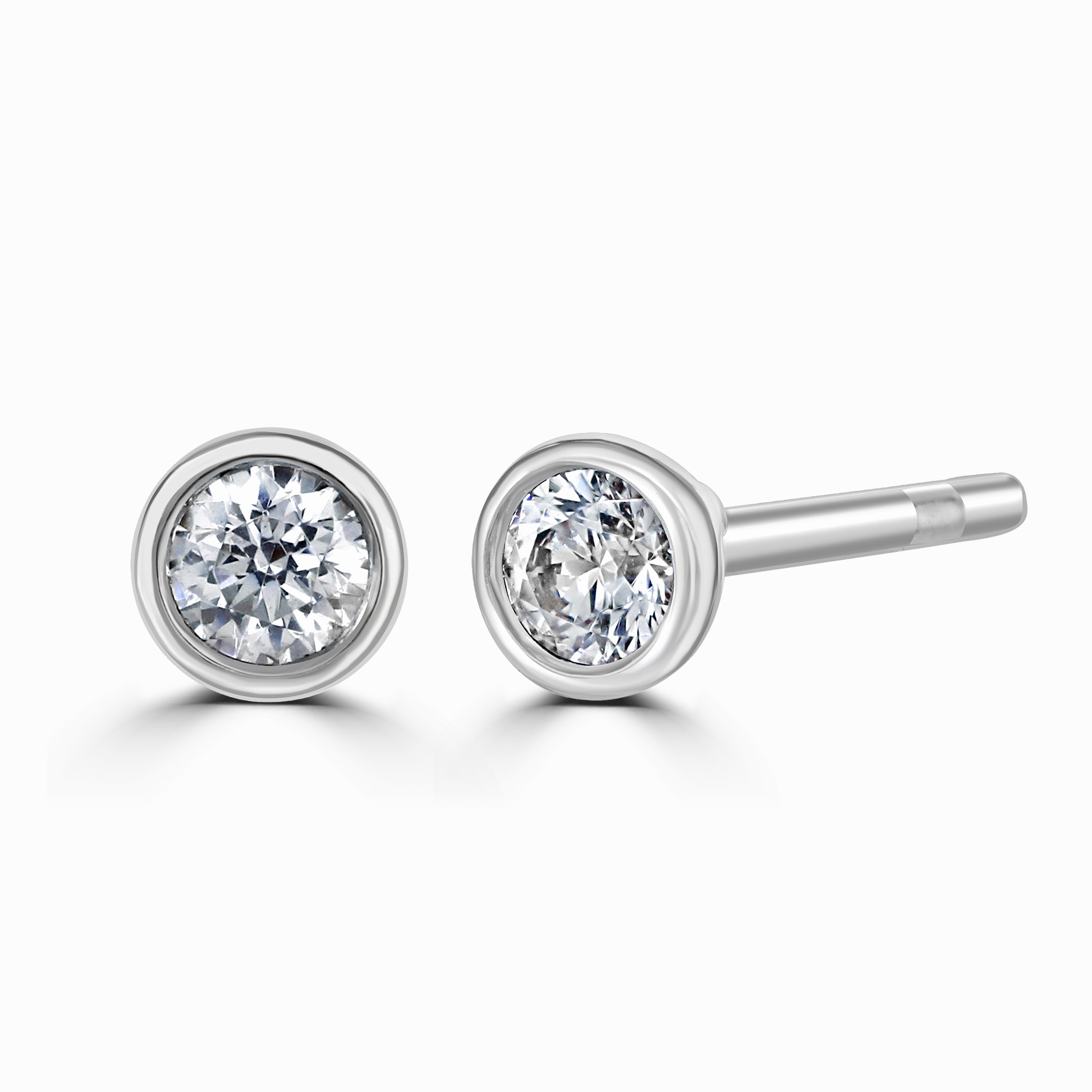 18ct White Gold 0.15ct Diamond Solitaire Stud Earrings