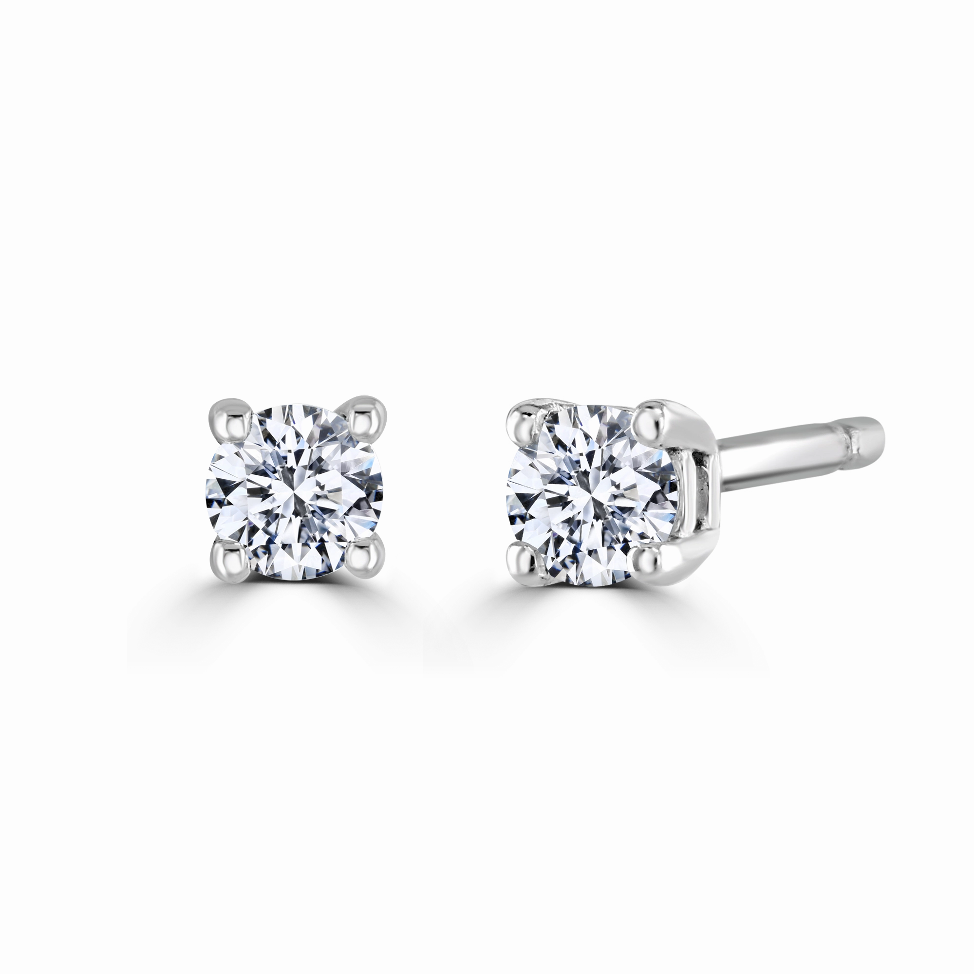 18ct White Gold 0.15ct Lab Grown Diamond Solitaire Stud Earrings
