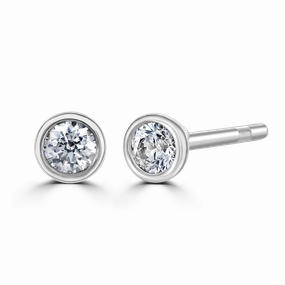 18ct White Gold 0.15ct Lab Grown Diamond Solitaire Stud Earrings