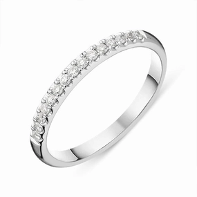 18ct White Gold 0.18ct Diamond Half Eternity Ring