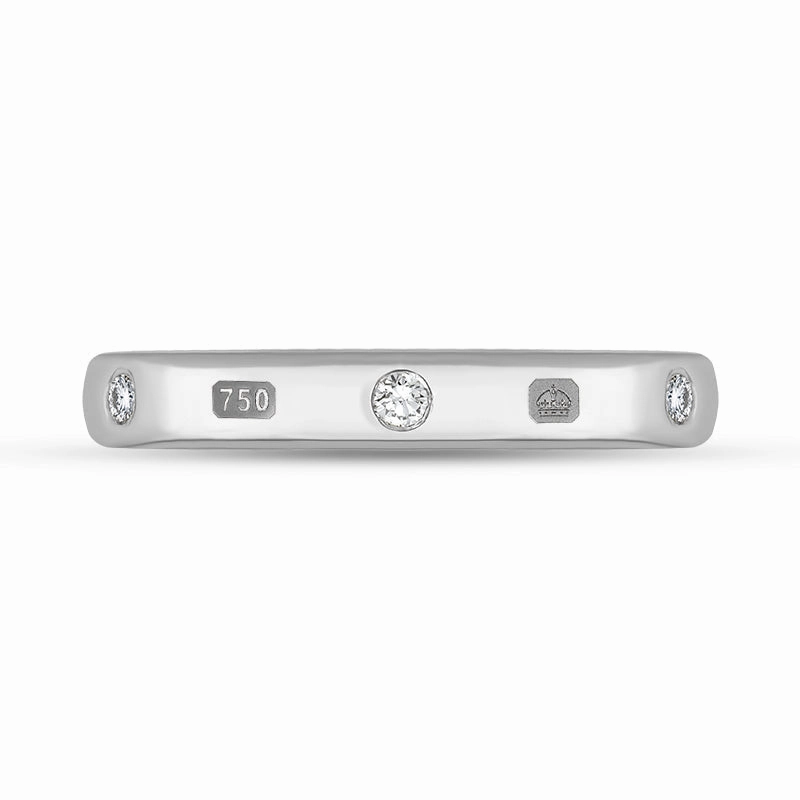 18ct White Gold 0.18ct Diamond Queen's Jubilee Hallmark 6mm Ring D