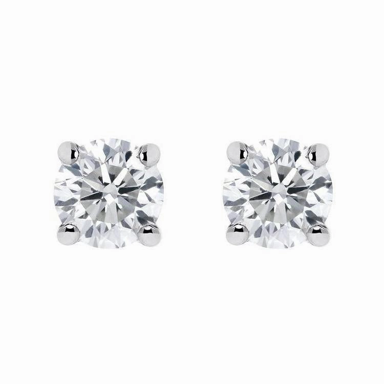 18ct White Gold 0.20ct Diamond Claw Set Solitaire Stud Earring