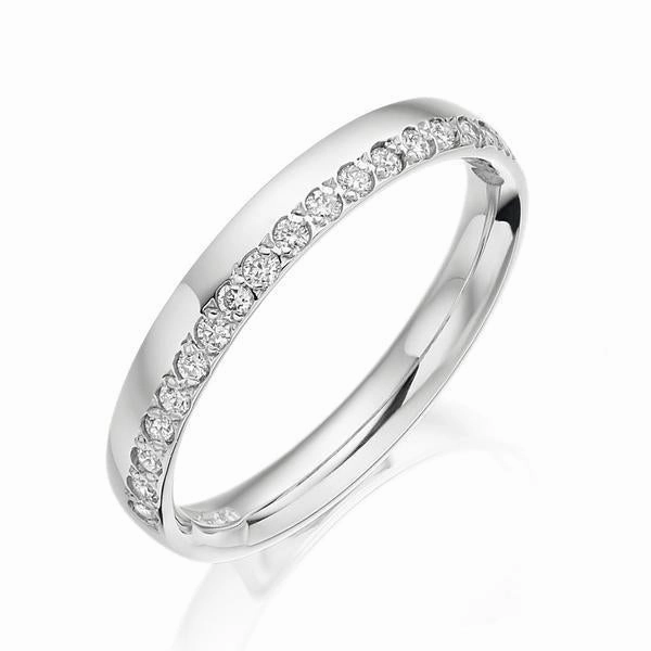 18ct White Gold 0.20ct Diamond Half Eternity Wedding Ring