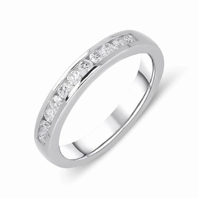 18ct White Gold 0.25ct Diamond Channel Set Half Eternity Ring