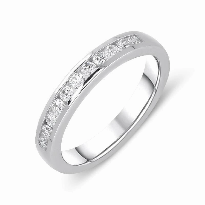 18ct White Gold 0.25ct Diamond Channel Set Half Eternity Ring