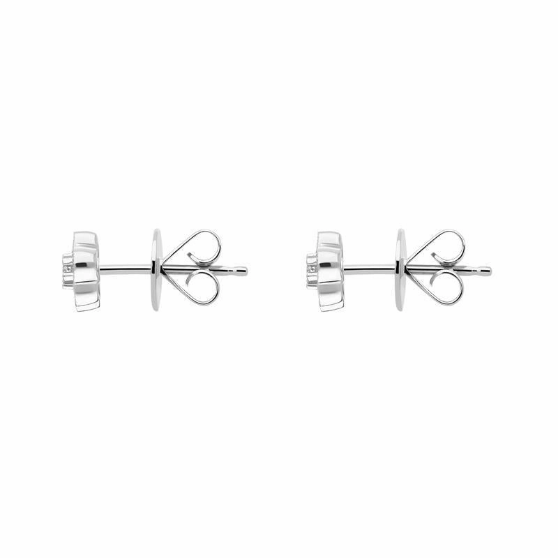 18ct White Gold 0.25ct Diamond Flower Cluster Stud Earrings