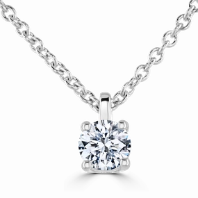 18ct White Gold 0.25ct Diamond Solitaire Necklace