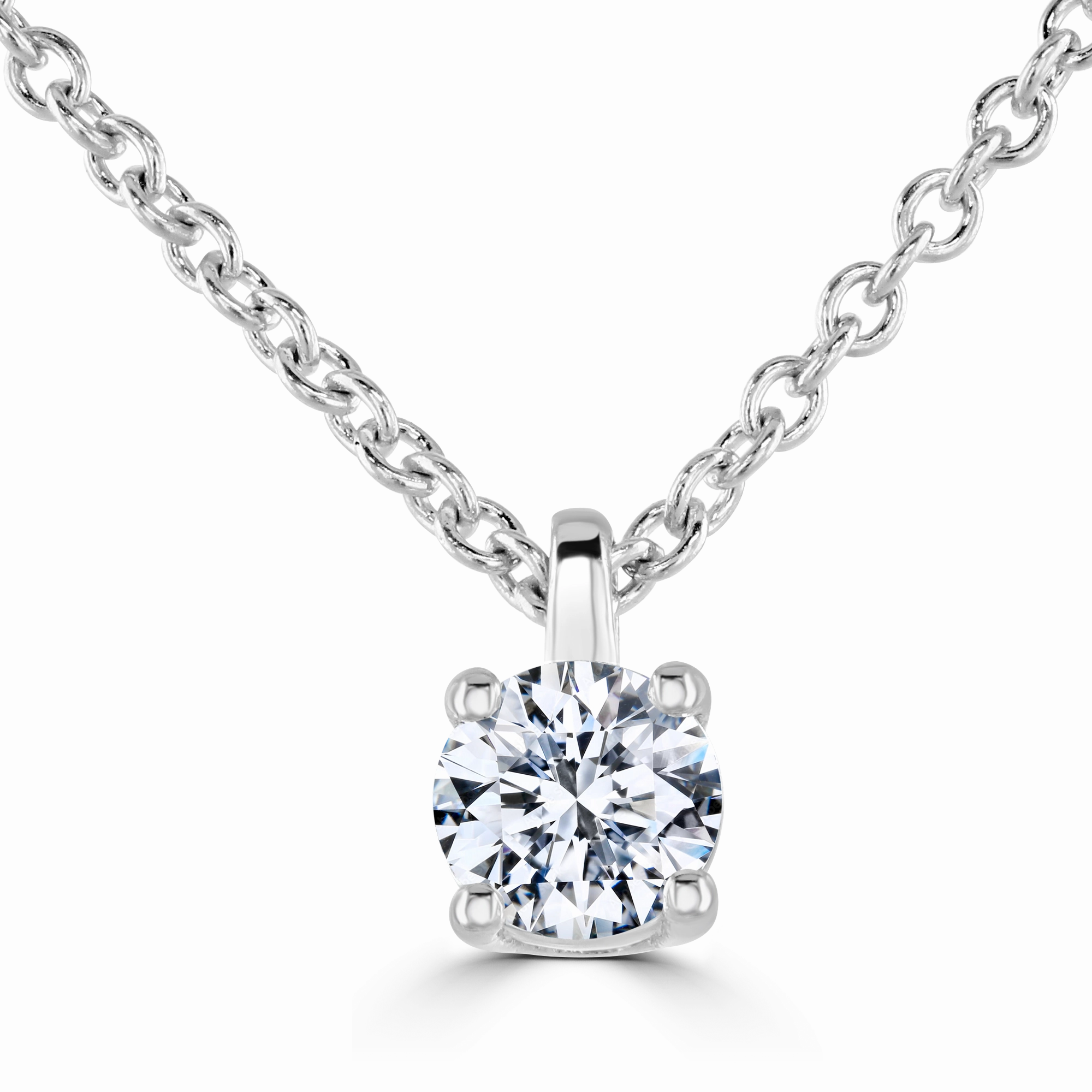 18ct White Gold 0.25ct Diamond Solitaire Necklace