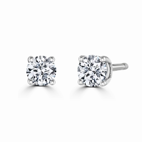 18ct White Gold 0.25ct Diamond Solitaire Stud Earrings