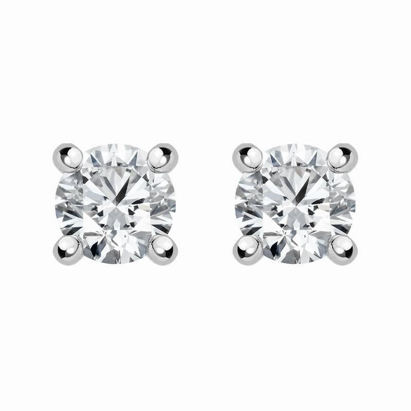 18ct White Gold 0.25ct Diamond Solitaire Stud Earrings