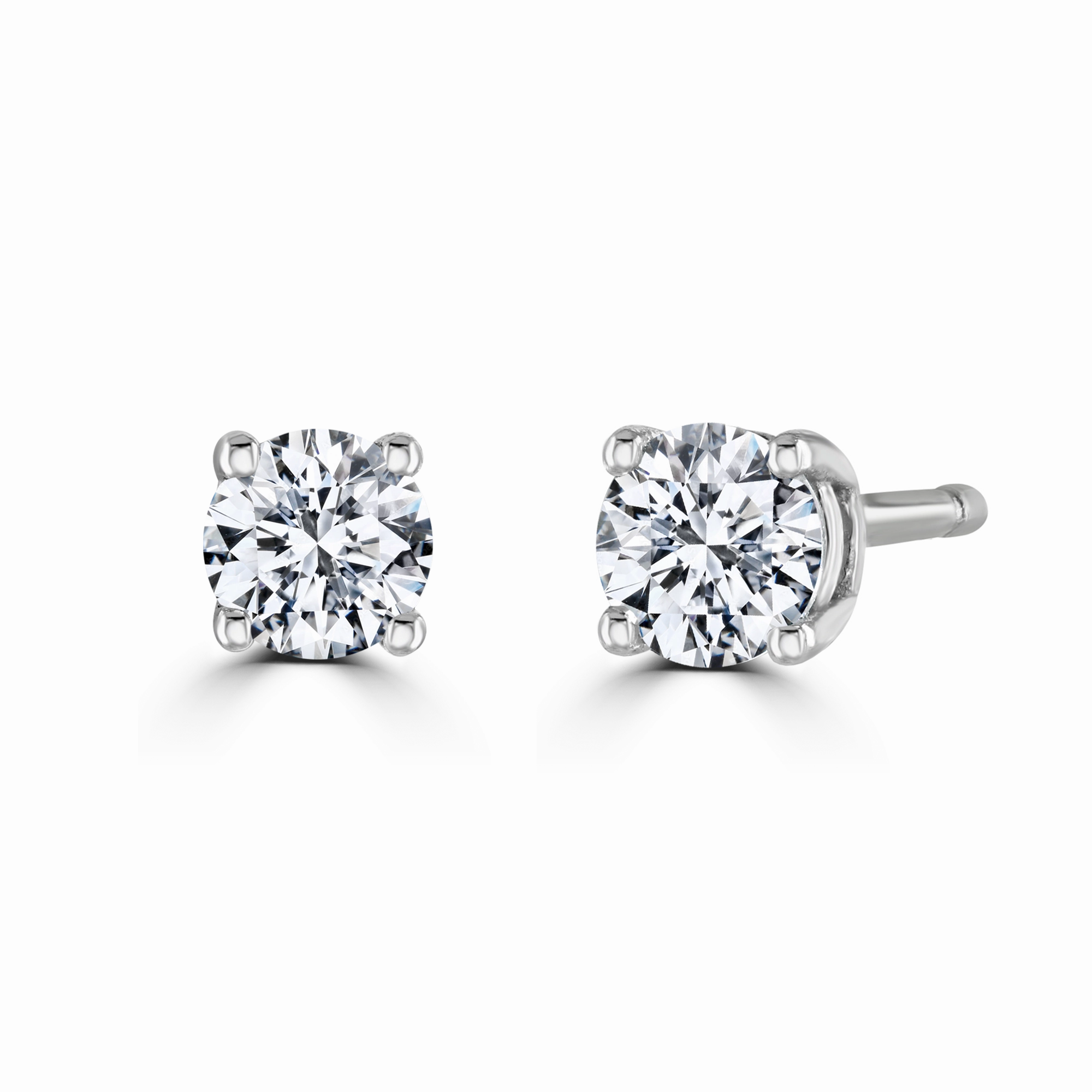 18ct White Gold 0.25ct Diamond Solitaire Stud Earrings