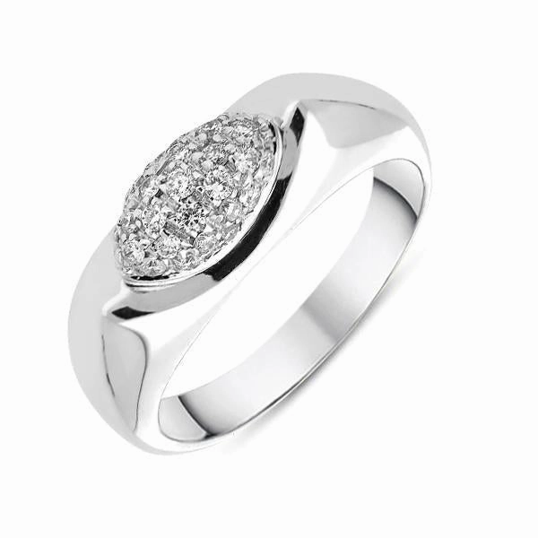 18ct White Gold 0.26ct Diamond Cluster Top Ring