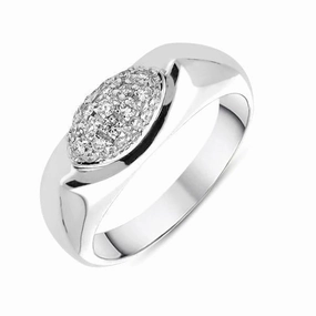 18ct White Gold 0.26ct Diamond Cluster Top Ring