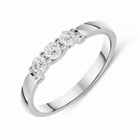 18ct White Gold 0.29ct Diamond Swirl Trilogy Ring