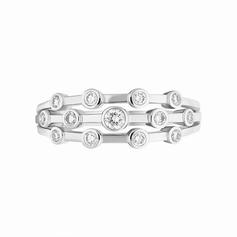 18ct White Gold 0.29ct Diamond Thirteen Stone Ring