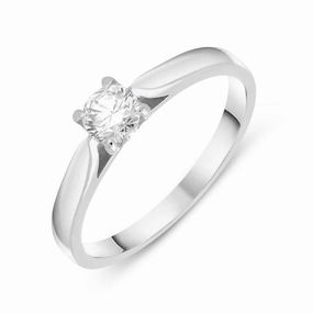 18ct White Gold 0.30ct Diamond Brilliant Cut Certified Solitaire Ring