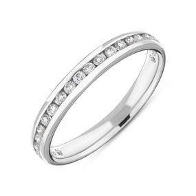 18ct White Gold 0.30ct Diamond Channel Set Wedding Half Eternity Ring D