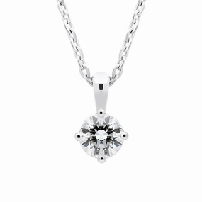 18ct White Gold 0.30ct Diamond Solitaire Necklace