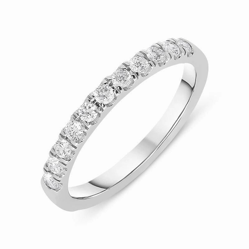 18ct White Gold 0.30ct Diamond Wedding Half Eternity Ring