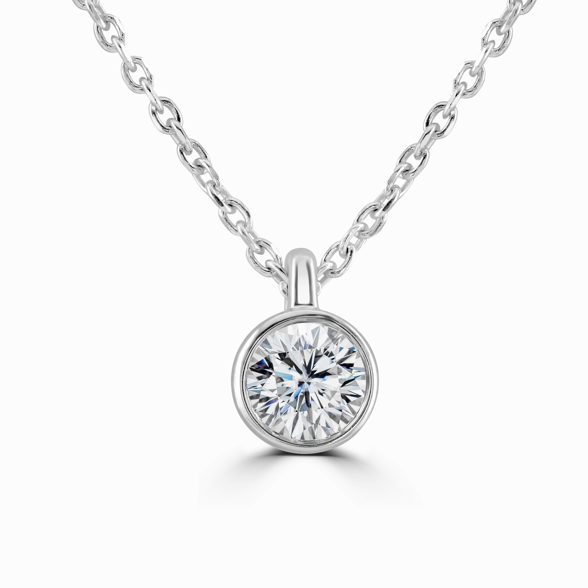 18ct White Gold 0.30ct Lab Grown Diamond Solitaire Necklace