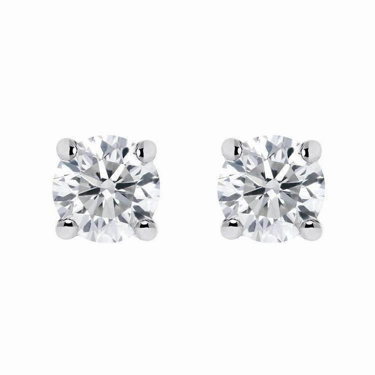 18ct White Gold 0.33ct Diamond Solitaire Stud Earrings