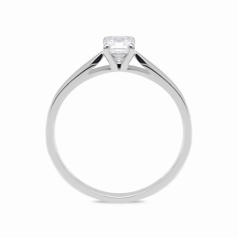 18ct White Gold 0.34ct Diamond Asscher Cut Solitaire Ring