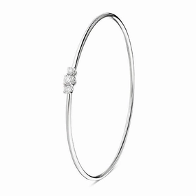 18ct White Gold 0.34ct Diamond Trilogy Slim Bangle