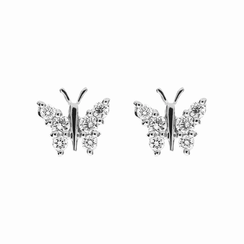 18ct White Gold 0.36ct Diamond Butterfly Stud Earrings