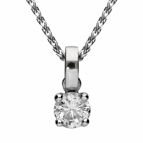 18ct White Gold 0.38ct Diamond Solitaire Pendant Necklace