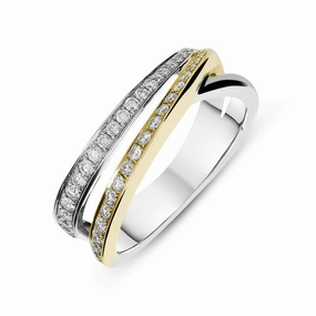 18ct White Gold 0.40ct Diamond Two Row Ring