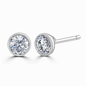 18ct White Gold 0.40ct Lab Grown Diamond Solitaire Stud Earrings