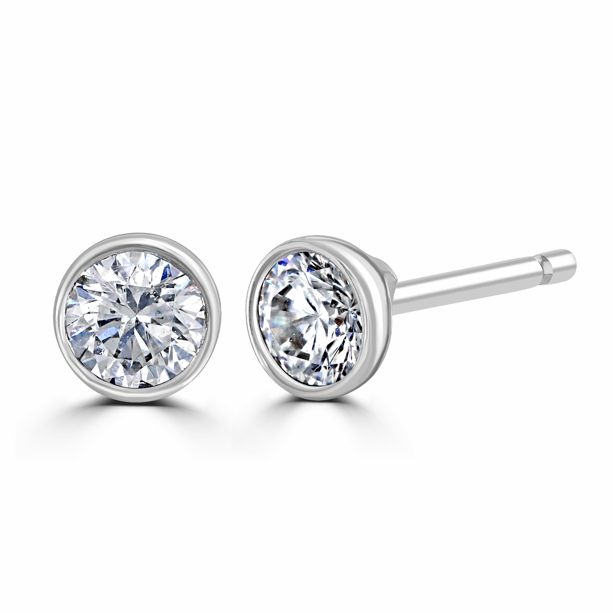 18ct White Gold 0.40ct Lab Grown Diamond Solitaire Stud Earrings