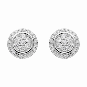 18ct White Gold 0.42ct Diamond Round Cluster Stud Earrings