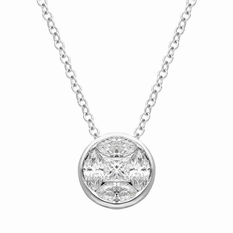 18ct White Gold 0.43ct Diamond Brilliant Cut Solitaire Necklace