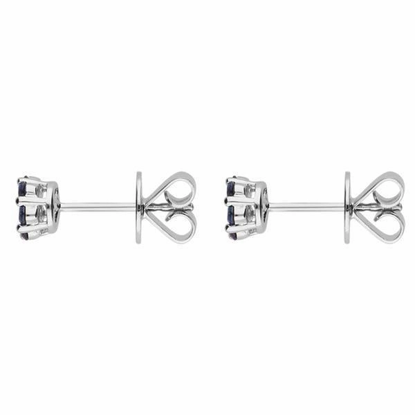 18ct White Gold 0.43ct Sapphire and Diamond Cluster Earrings