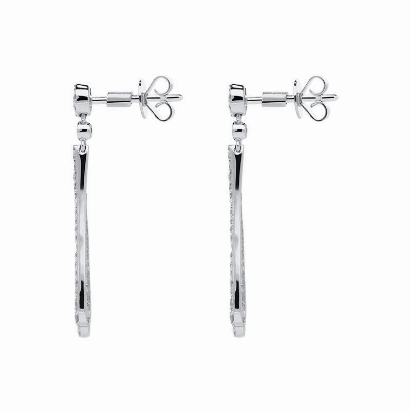 18ct White Gold 0.45ct Diamond Open Pear Drop Earrings