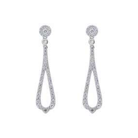 18ct White Gold 0.45ct Diamond Open Pear Drop Earrings