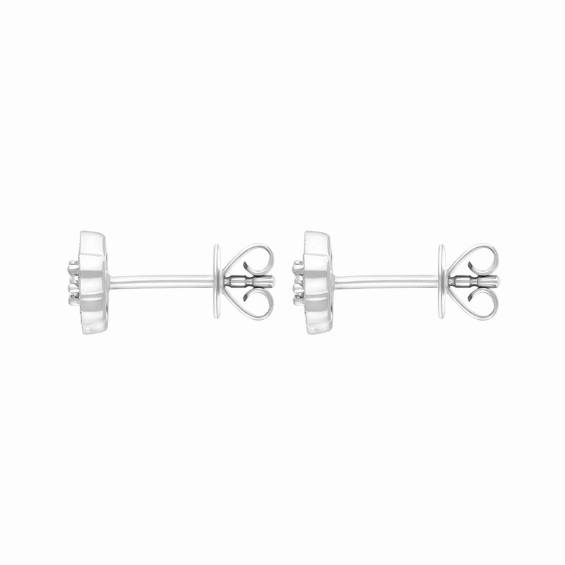 18ct White Gold 0.47ct Diamond Flower Cluster Stud Earrings